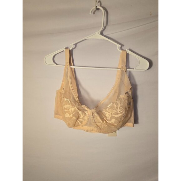 NWT New Aisilin Sheer Nude Bra Underwire Size 38F Pushup Sexy Sweet Lace - Picture 1 of 2
